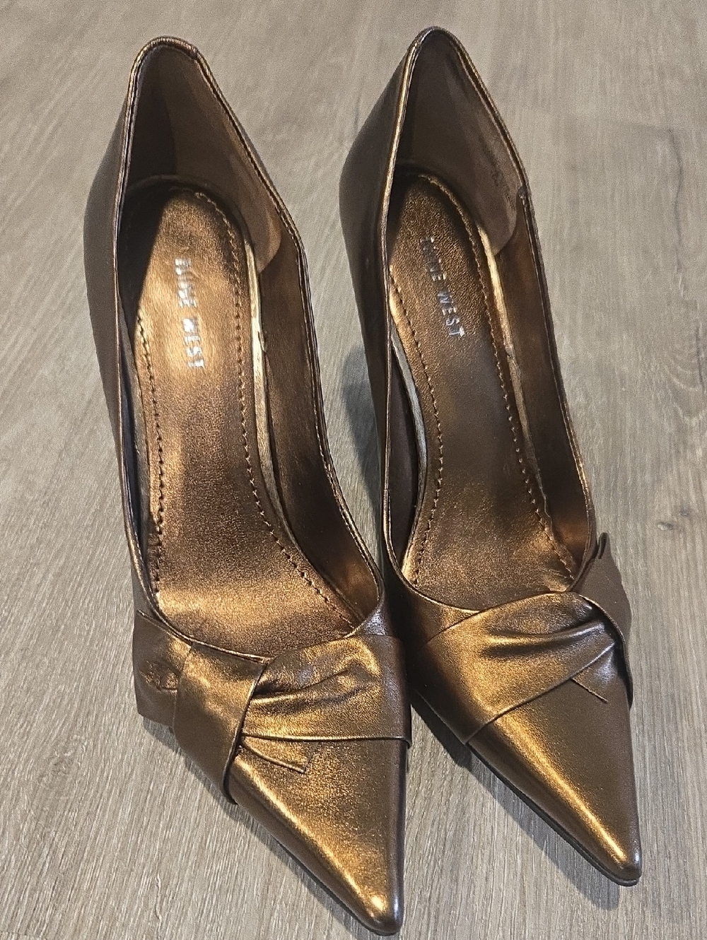 Nine West Metallic Bronze Pointed-Toe Pumps